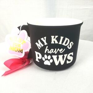 NWT Black 'My Kids Have Paws' Coffee Mug